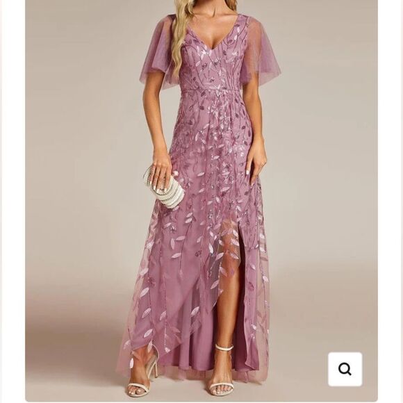 Elegant Mauve Evening Gown - Picture 1 of 10